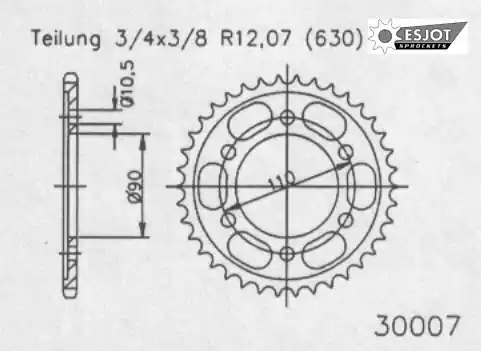 ESJOT - REAR STEEL 35T, 630 - Sprockets - Staal Alleen Vandaag